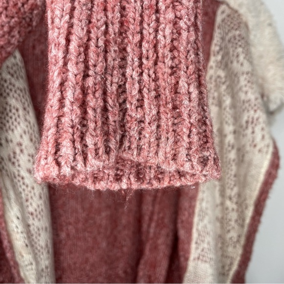 Sleeping On Snow Anthropologie Pink/Rose Knit Cardigan w/ Sherpa Collar Medium - Picture 10 of 14